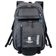 aerial view a gray thule stravan 16 laptop backpack, image 1 of 9