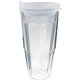 a natural 24 oz thermal dual walled travel tumbler - white printed insert
