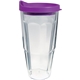 a purple 24 oz thermal dual walled travel tumbler - white printed insert