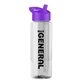 a clear bottle & violet lid the guzzler - 32 oz transparent bottle with flip straw lid