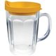 a goldenrod 14 oz thermal dual walled travel mug - embroidered emblem