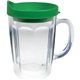 a green 14 oz thermal travel mug decal - plastic