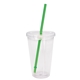 Promotional Clear Tumbler with Colored Lid - 18 oz