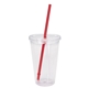 Promotional Clear Tumbler with Colored Lid - 18 oz