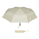 aerial view a beige horizon 44 arc auto open + close portable umbrella, image 1 of 2
