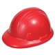 aerial view a red safety hat stress reliever, image 1 of 2