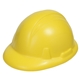 aerial view a yellow safety hat stress reliever, image 1 of 2