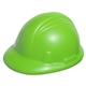 aerial view a lime green safety hat stress reliever, image 1 of 2