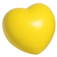 aerial view a yellow heart squeezie stress ball reliever, image 1 of 2