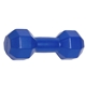 aerial view a blue polyurethane dumbbell stress reliever, image 1 of 2