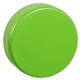 aerial view a lime green hockey puck stress reliever, image 1 of 2