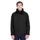aerial view a black 703 core365 mens region 3- in -1 jacket with fleece liner, image 1 of 7