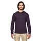 aerial view a eggplant econscious unisex eco blend long - sleeve pullover hooded t - shirt - colors, image 1 of 3