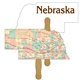 Promotional Nebraska State Shape Fast Fan - Paper Products - (2 Sides)