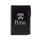 a black plastic cover notebook pen