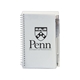 a white plastic cover notebook pen