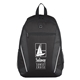 aerial view a black with black trim polyester homerun backpack, image 1 of 2