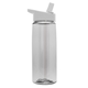 a clear bottle & white lid 26 oz flair tritan water bottle with flip straw lid