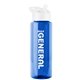 a transparent blue bottle & white lid the guzzler - 32 oz transparent bottle with flip straw lid