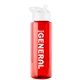 a transparent red bottle & white lid the guzzler - 32 oz transparent bottle with flip straw lid