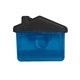 aerial view a translucent blue with black grip house shape clip, image 1 of 2