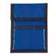 aerial view a royal blue with black cord and trim nylon neck wallet, image 1 of 2
