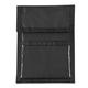 aerial view a black with black cord and trim nylon neck wallet, image 1 of 2
