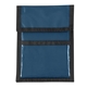 aerial view a navy with black cord and trim nylon neck wallet, image 1 of 2