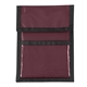 aerial view a burgundy with black cord and trim nylon neck wallet, image 1 of 2