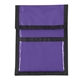 aerial view a purple with black cord and trim nylon neck wallet, image 1 of 2