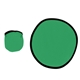 aerial view a lime green with black trim 10 flying disk with matching pouch, image 1 of 3