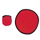 aerial view a red with black trim 10 flying disk with matching pouch, image 1 of 3