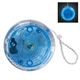 aerial view a translucent blue with clear trim blinking light up plastic yo yo, image 1 of 2