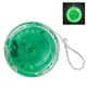 aerial view a translucent green with clear trim blinking light up plastic yo yo, image 1 of 2