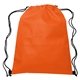 aerial view a orange with contrasting black trim at bottom corners drawstring sportpack, image 1 of 3