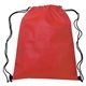 aerial view a red with contrasting black trim at bottom corners drawstring sportpack, image 1 of 3