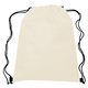 aerial view a ivory with contrasting black trim at bottom corners drawstring sportpack, image 1 of 3