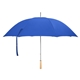 aerial view a solid blue 60 arc nylon golf umbrella, image 1 of 3
