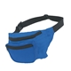 aerial view a royal blue with black trim and belt nylon fanny pack, image 1 of 2