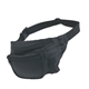 aerial view a black with black trim and belt nylon fanny pack, image 1 of 2