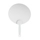 aerial view a clear top with white handle round plastic hand fan, image 1 of 2