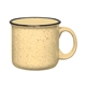 aerial view a yellow ceramic campfire mug, image 1 of 2