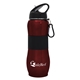 aerial view a red with black lid and rubber grip 28 oz sport grip stainless steel bottle, image 1 of 2
