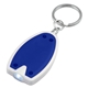 aerial view a blue with white trim extra bright white press hold led key chain, image 1 of 2