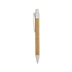 aerial view a natural with matte silver eco - friendly bamboo barrel pen, image 1 of 4