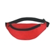 aerial view a red with black trim 44 polyester fanny pack, image 1 of 2