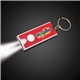 Promotional Rectangle Light Up Key Chain Flashlight - Red
