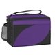 aerial view a black with purple 210d polyester cooler bag, image 1 of 2