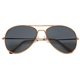 aerial view a gold with black lenses aviator sunglasses, image 1 of 4