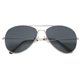 aerial view a silver with black lenses aviator sunglasses, image 1 of 4